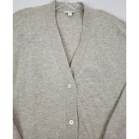 Gap~Woman Size L~Gray Long Delves Button-Up Sweater Cardigan, Pockets Wool Blend - Picture 7 of 14